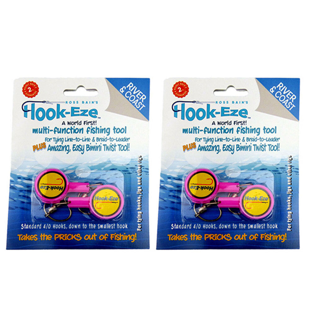 Hookeze 2pc Hookeze Fishing Knot Tying Tool/Quick Hook/Rigs Line Standard Pink (2 Pack)