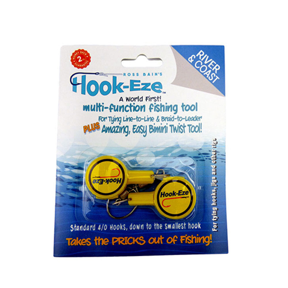 Hookeze Fishing Knot Tying Tool/Quick Hook/Rigs Line Standard Yellow (2 Pieces)