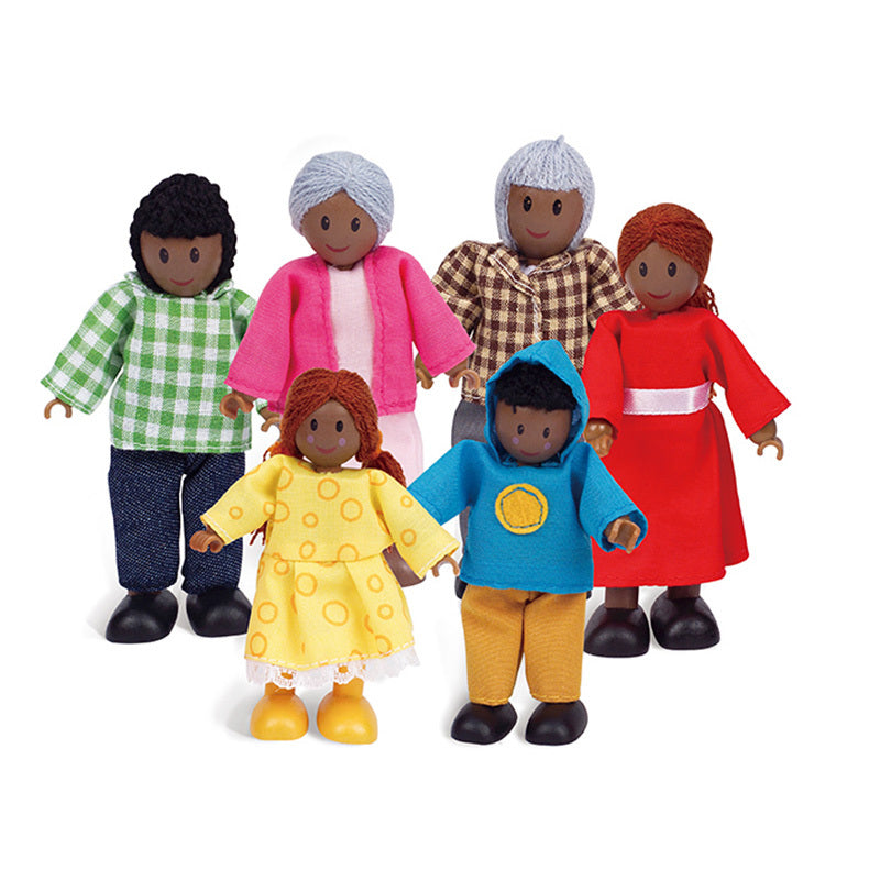 Hape Happy Family African American Kids Imaginative Pretend Play Toy 3+ (6 Pieces)