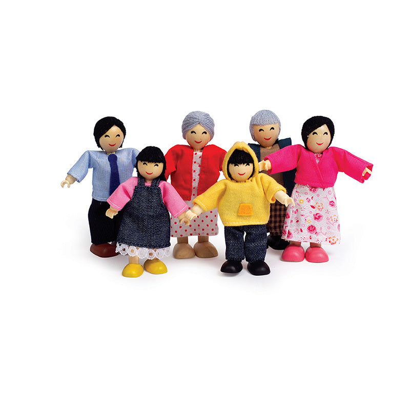 Hape Happy Family Asian Kids Imaginative Pretend Play Activity Toy Set 3+ (6 Pieces)
