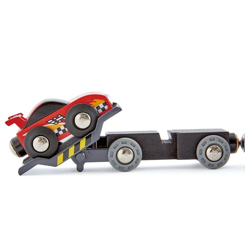 Hape Race Car Transporter Track w/Removable Driver Kids Activity Toy 3+ (6 Pieces) — image 5