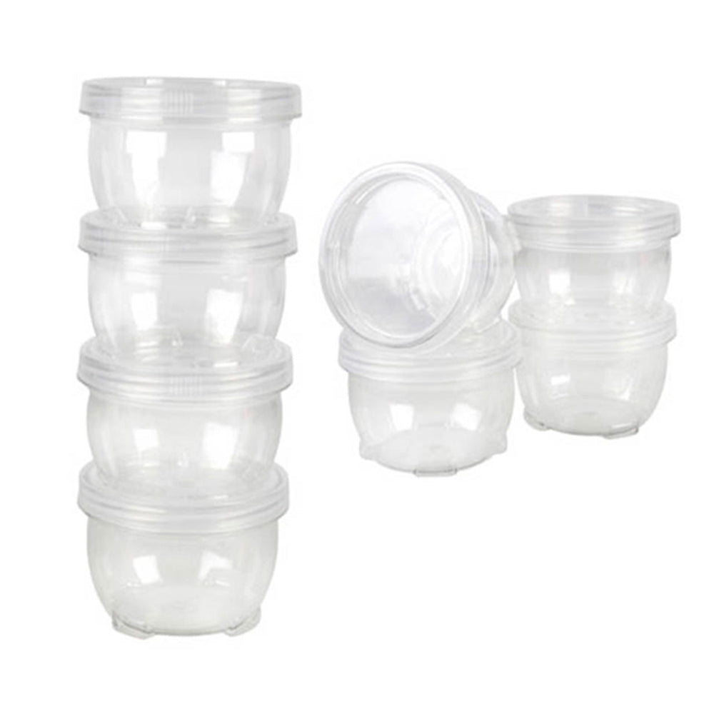 Home Expression 240ml Plastic Containers Twist Stackable Food Storage Clear (4 Pieces)
