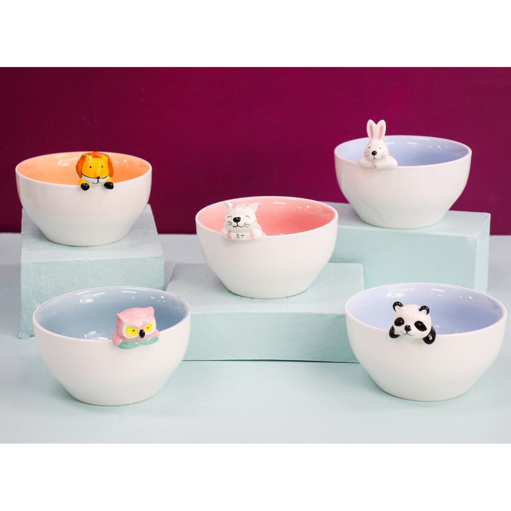 LVD Porcelain 16cm Lion Serving Side Food Snack Bowl Round Serve Tableware White — image 2