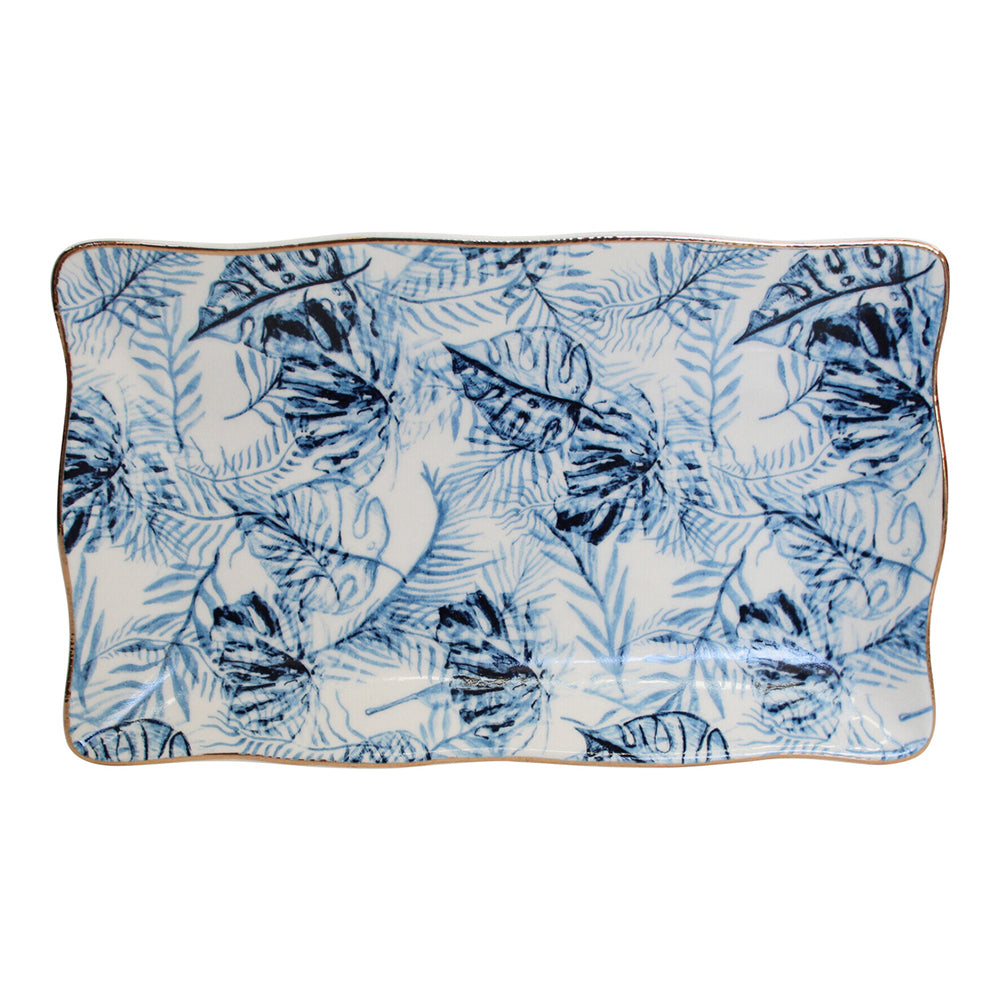 LVD Island Blue Porcelain 20x12cm Plate Food/Snack Serving Dish Rectangle Tableware