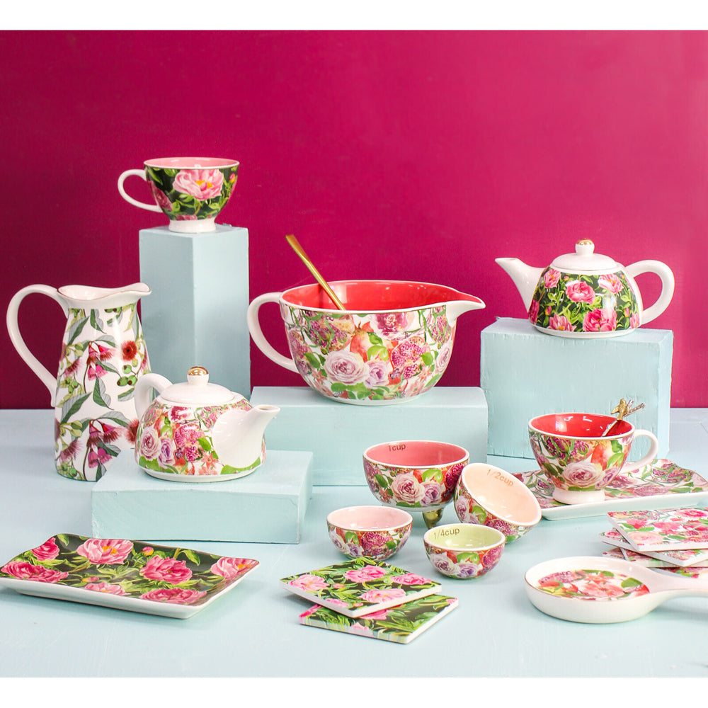 LVD Pomegranate New 19.5cm Teapot Porcelain Decorative Tea Brewing Pot w/ Handle — image 2