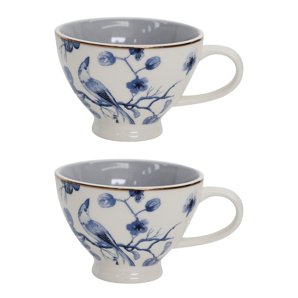 LVD Orient Garden Porcelain 13.5cm Coffee/Tea Cup w/ Handle Round Mug Tableware (2 Pack)