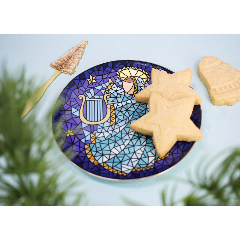 LVD Porcelain Christmas Angel Cake Plate Home/Kitchen Decor 15x15cm Blue — image 2