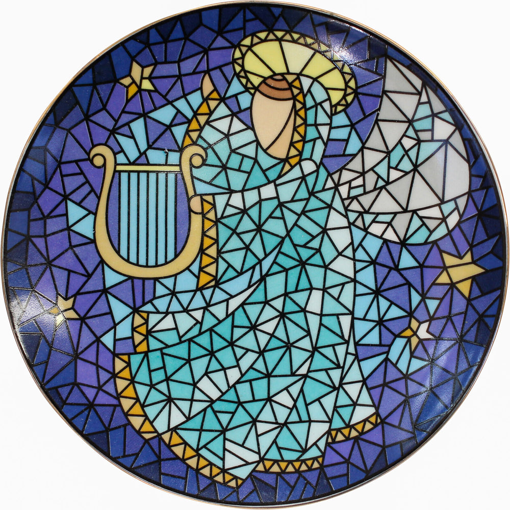 LVD Porcelain Christmas Angel Cake Plate Home/Kitchen Decor 15x15cm Blue