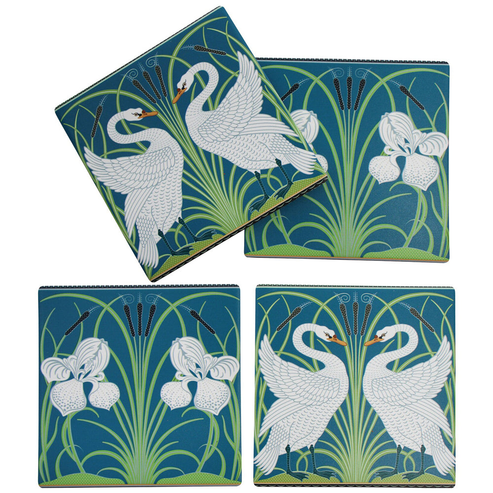 LVD Porcelain Coasters William Morris Mat Home/Kitchen Decor 10cm Square (4 Pieces)