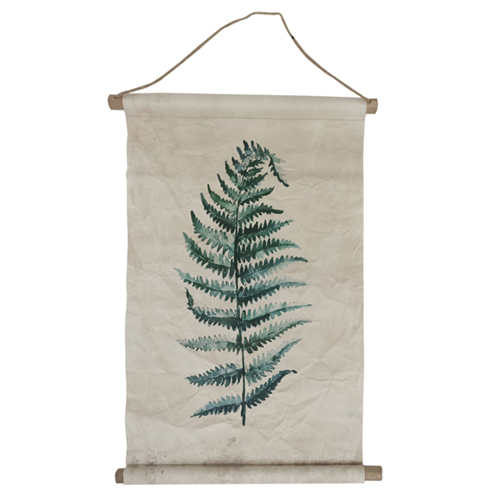 Maine & Crawford Fern Frond Leaf 65cm Canvas Wall Scroll Hanging Decor Art Asst