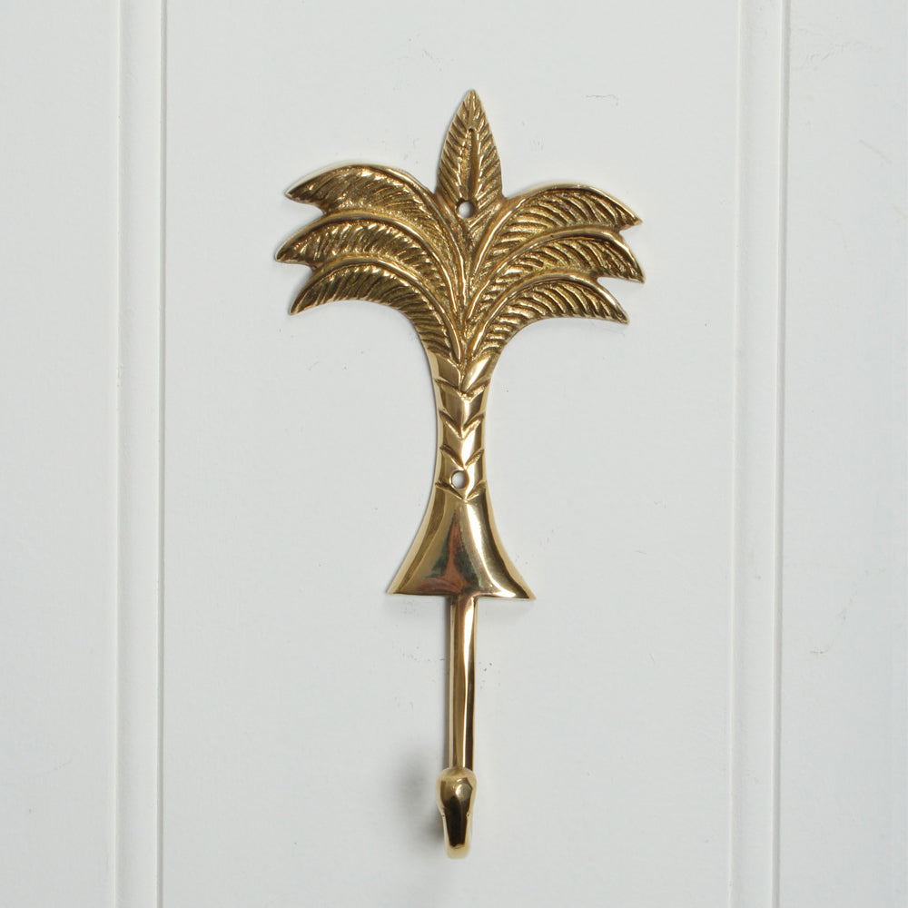 Maine & Crawford Belize 18x9cm Brass Palm Tree Wall Hook Hanger Storage Decor — image 2