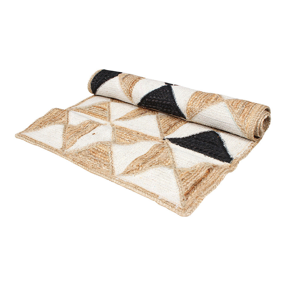 Maine & Crawford Holi 90x60cm Cotton Jute Braided Rug Prism Home Carpet Natural — image 2