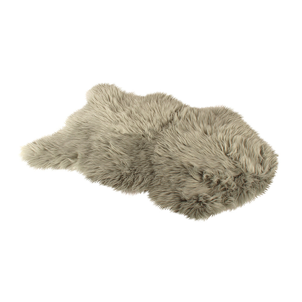 Maine & Crawford Emery 90x60cm Faux Pelt Rug Floor Mat Home Carpet Decor — Grey