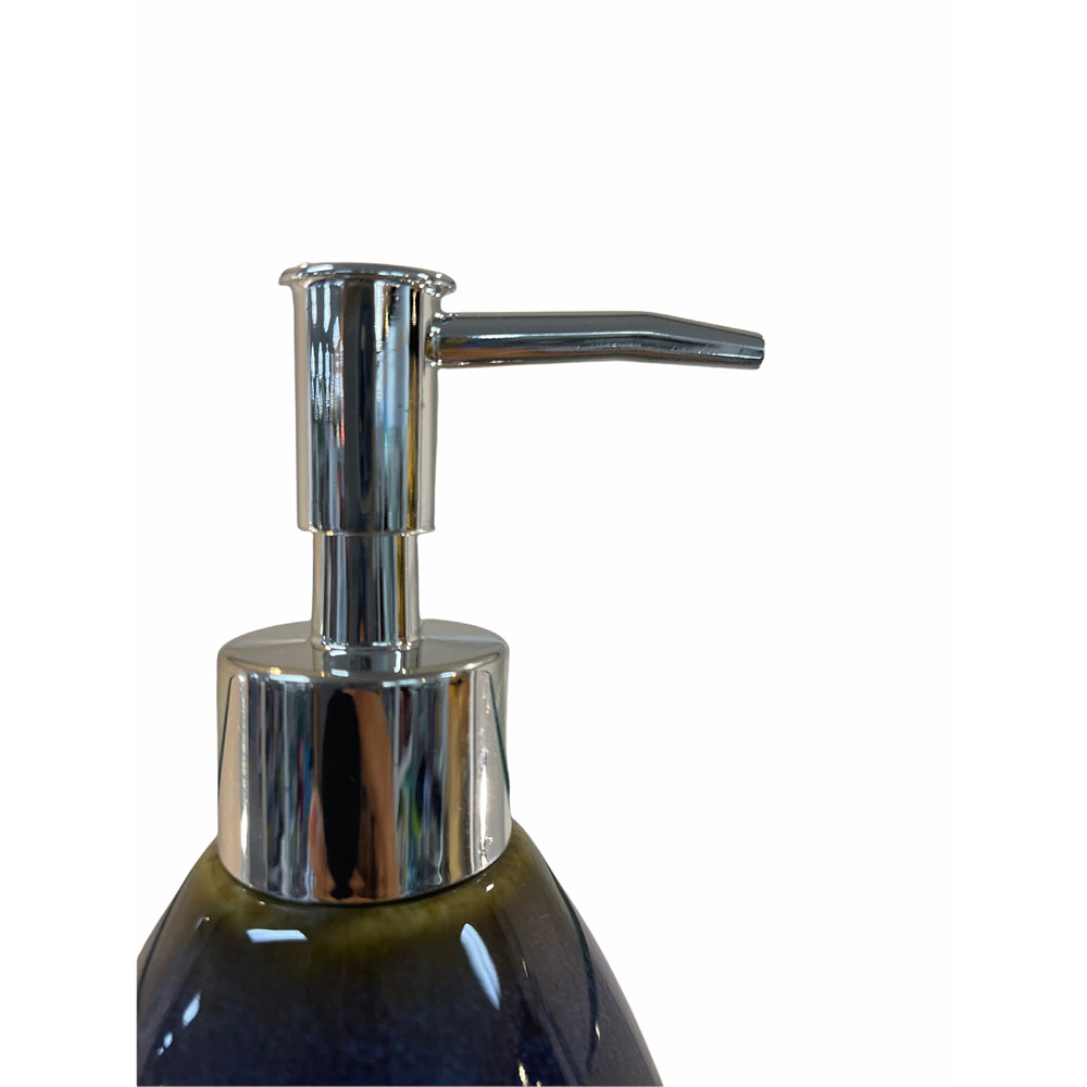 Home Expression 18x9cm Bathroom Stone Liquid Soap Pump Dispenser Bottle Blue — image 2