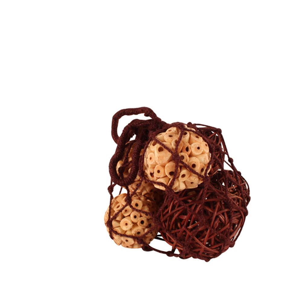 Maine & Crawford 38cm Jute Rope Mixed Coco Balls Decor Boho/Nordic Light Grey