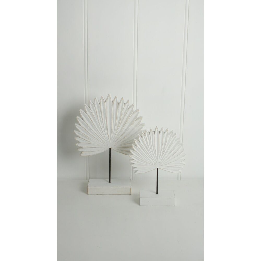 Maine & Crawford Hatcher 23cm MDF Standing Palm Sculpture Home Desk Decor White