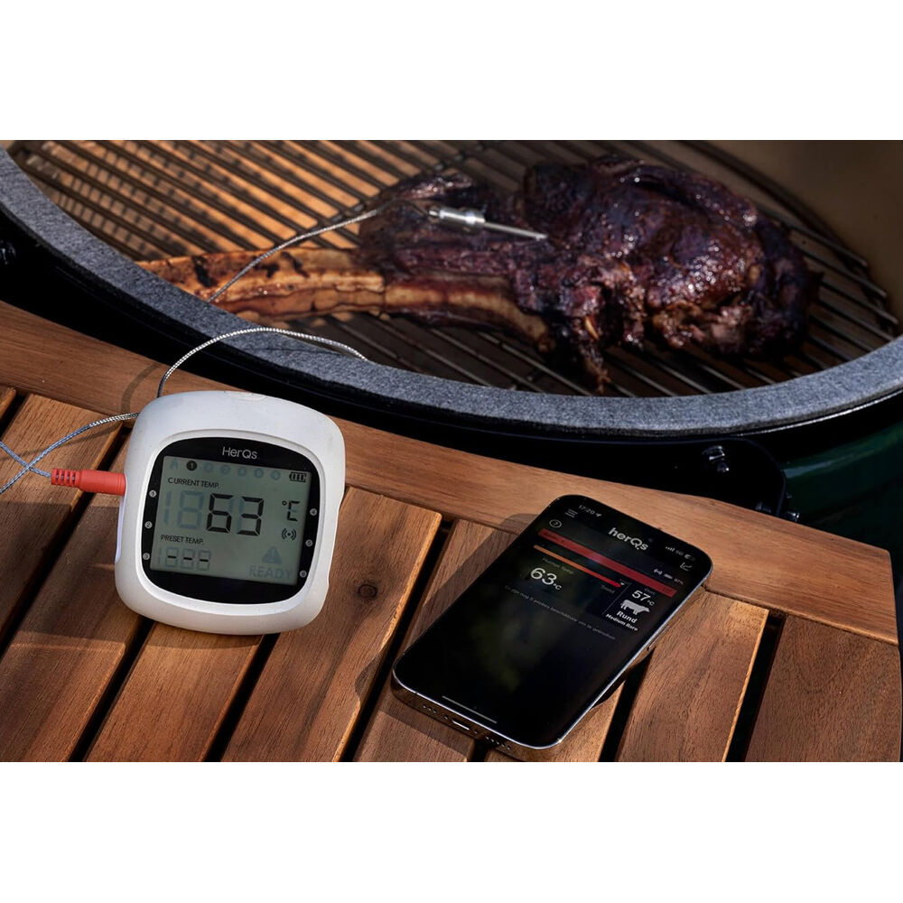 Herqs EasyBBQ Pro Smart Wireless Meat/Grill BBQ Thermometer Bluetooth White — image 4