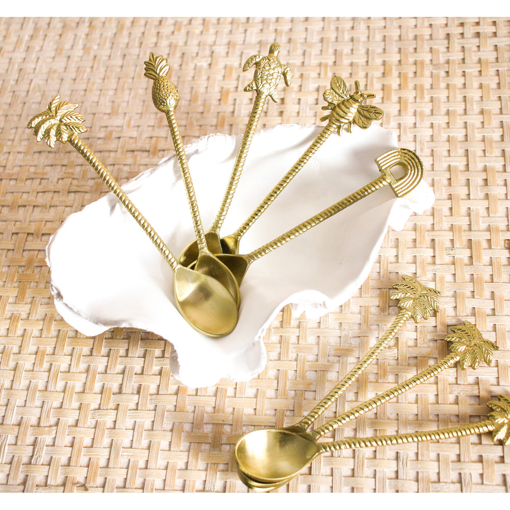 LVD S/Steel/Brass Spoons Turtle Handle 14x3cm - Gold (4 Pieces) — image 2