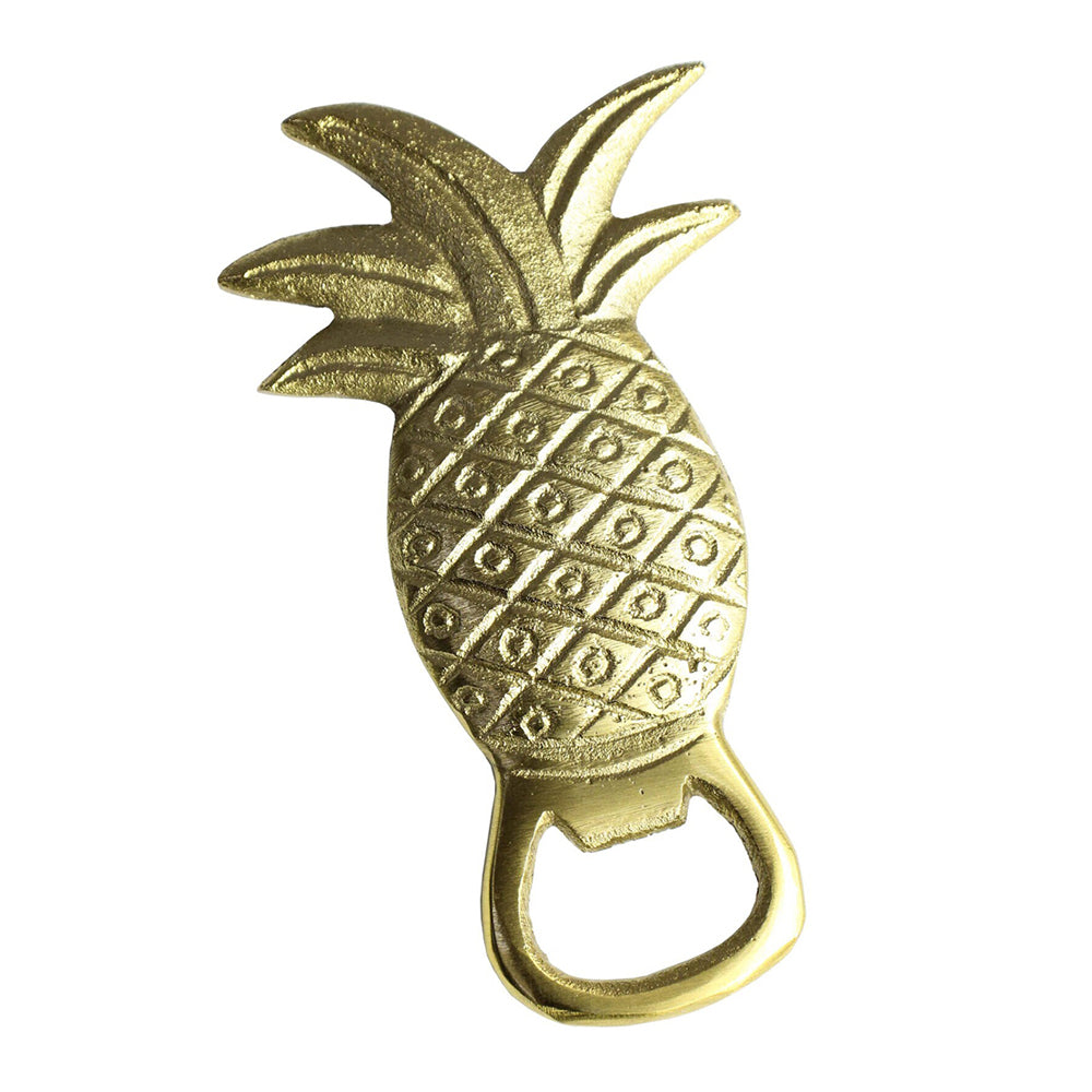 LVD Brass Pineapple Brass 10.5cm Manual Bottle Opener Drink Cap Remover Barware Gold