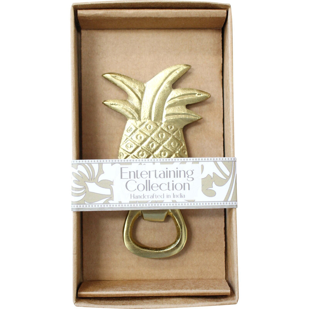 LVD Brass Pineapple Brass 10.5cm Manual Bottle Opener Drink Cap Remover Barware Gold — image 2