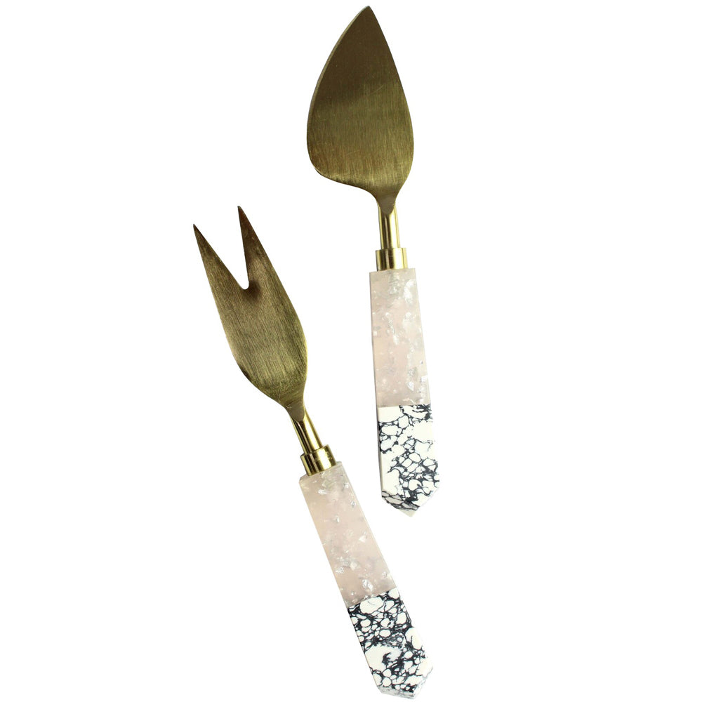LVD 2pc LVD Brass Cheese/Pate Knife/Fork Amethyst Handle Cutlery Utensils 19cm (2 Pack) — image 2