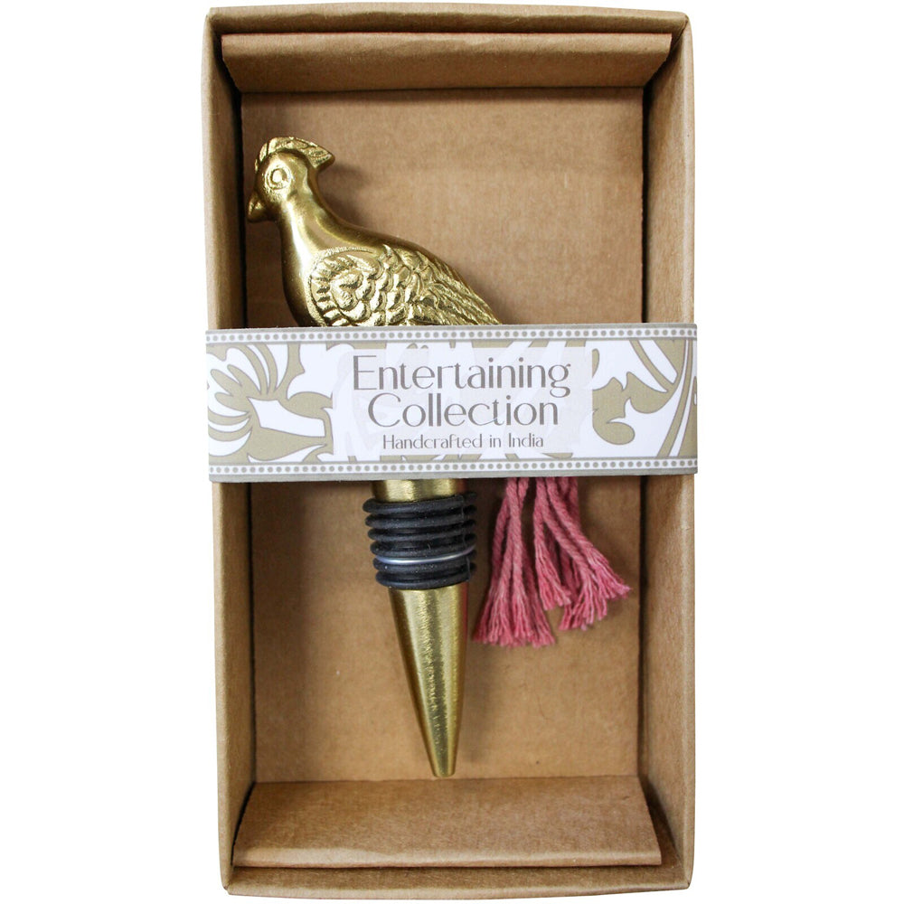 LVD Brass 12.5cm Bottle Stopper Bird Wine Drink Cork Bar Accessory Ornament Gold — image 3