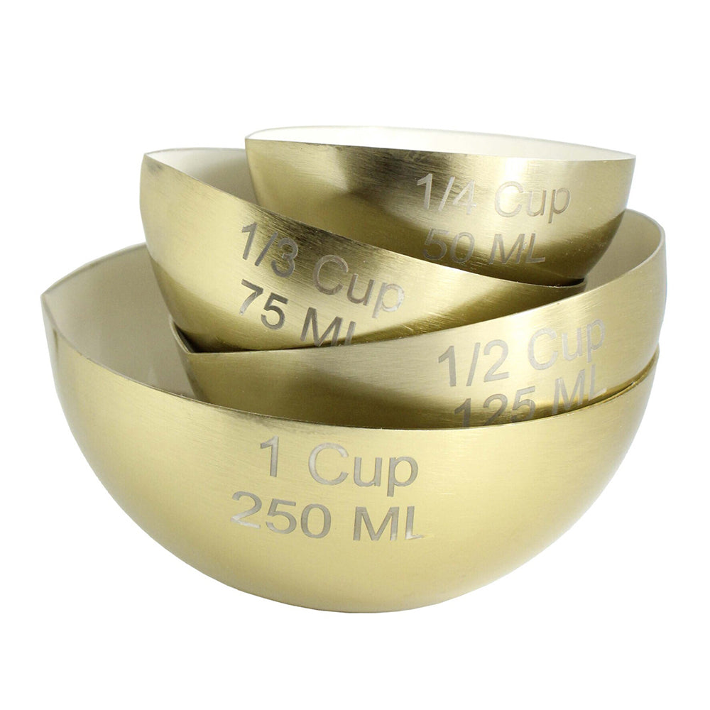 LVD Stainless Steel Measuring Cup/Bowl Home/Kitchen Baking Vessels Set Enamel (4 Pieces)