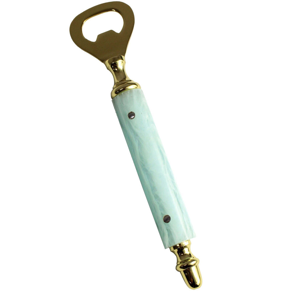LVD Marbleised Stainless Steel Resin 20cm Bottle Opener Beer Cap Remover Blue