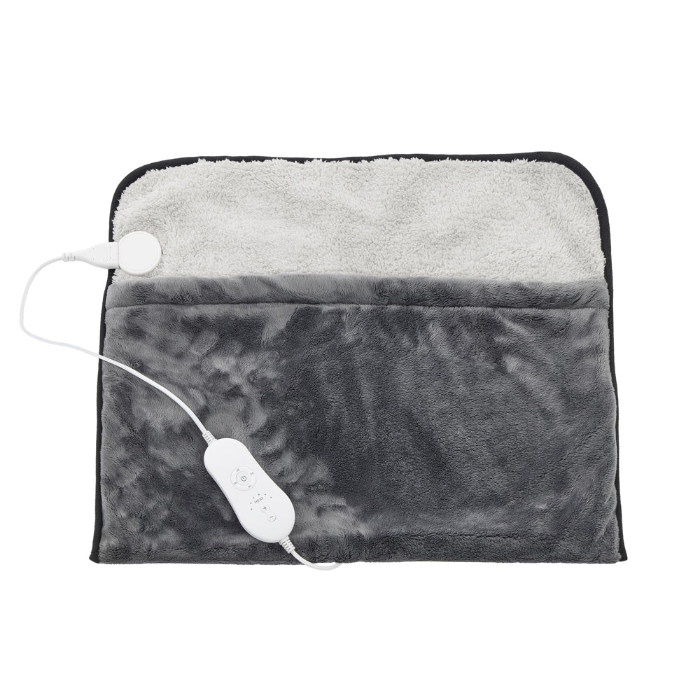 Homedics Indoor Soft Heated Winter Foot Warming Pouch Relaxing Comfort Set Grey