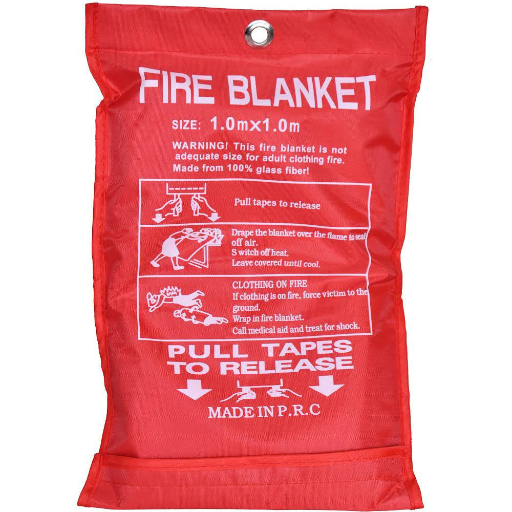 Generic Fire Blanket 1x1m Emergency Survival Safety Safe Class F Fires Clothing Cooking — image 2