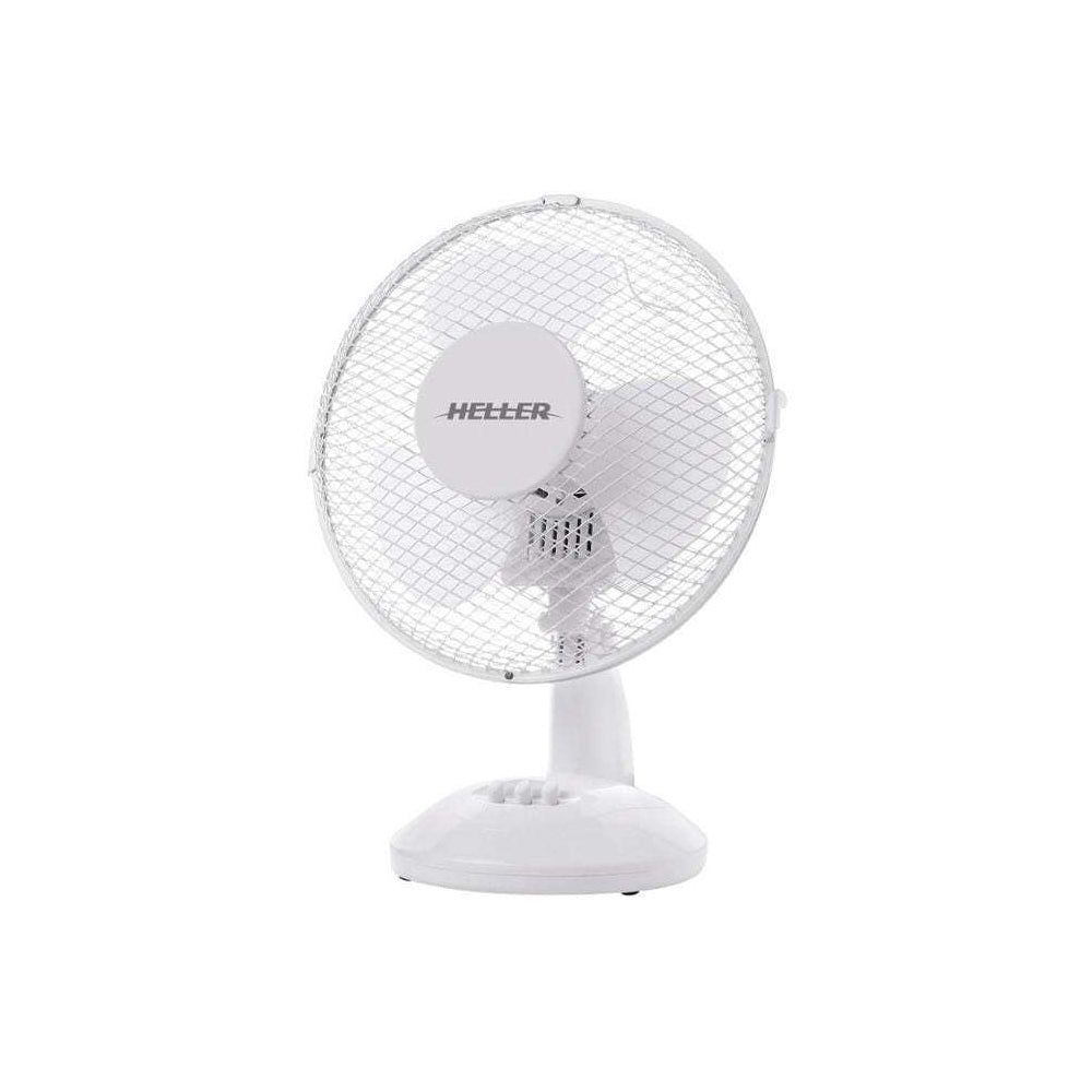 Heller 23cm Compact Adjustable Cooling Home/Office Desk Fan 20W - White (2 Pack) — image 2