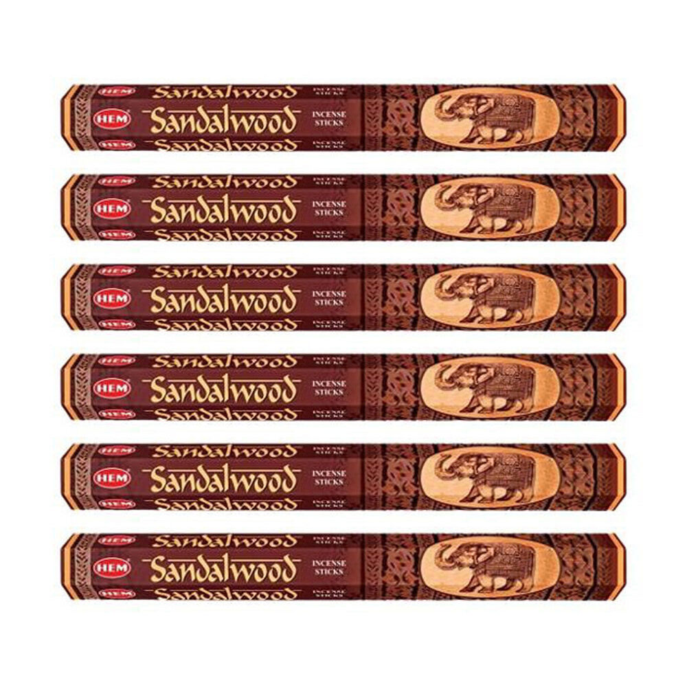 Hem 20pc HEM Hexa Sandalwood Scent Incense Sticks Meditation Fragrance (6 Pack)