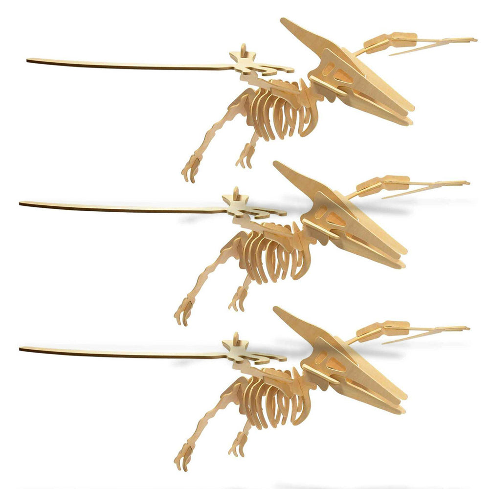 Heebie Jeebies Wood Pteranodon Kit Dinosaur Kids Building Toy 52cm Small 6y+ (3 Pack)