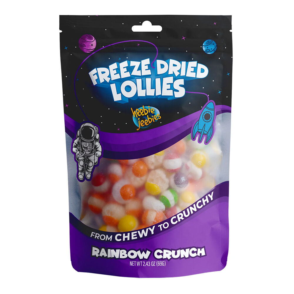 Heebie Jeebies 69g Freeze Dried Rainbow Crunch Lollies Candy Sweet Confectionery