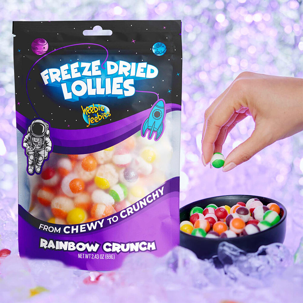 Heebie Jeebies 69g Freeze Dried Rainbow Crunch Lollies Candy Sweet Confectionery — image 5
