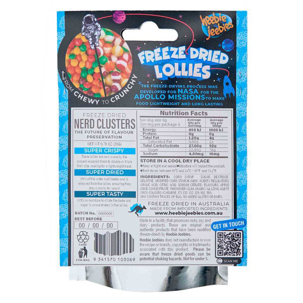 Heebie Jeebies 20g Freeze Dried Nerds Gummy Clusters Confectionery Mini Pack — image 2