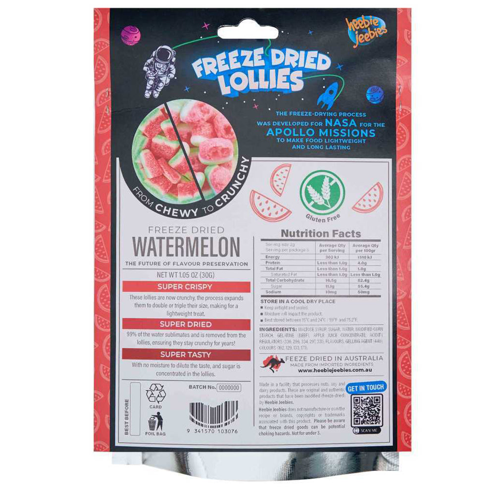Heebie Jeebies 30g Sour Watermelon Freeze Dried Lollies Sweets Confectionery — image 2
