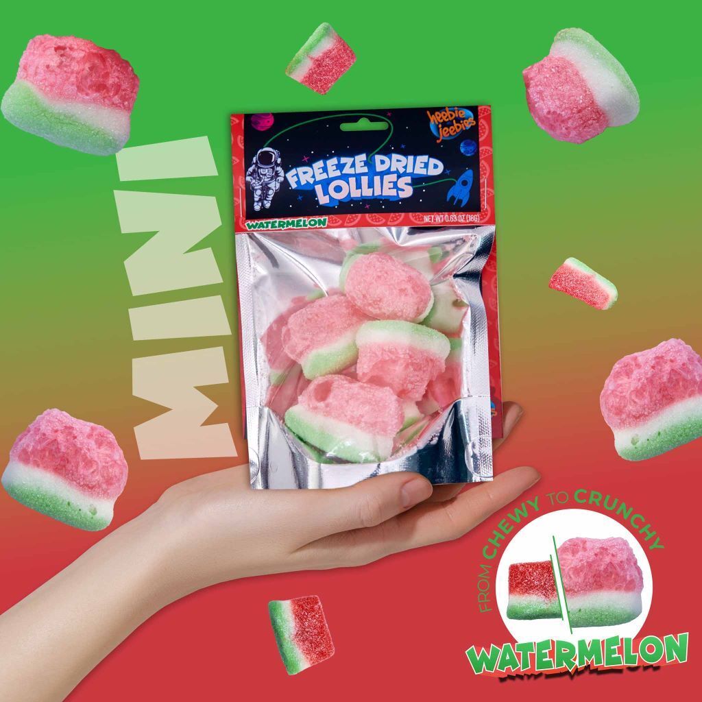 Heebie Jeebies 18g Sour Watermelon Freeze Dried Lollies Sweets Confectionery (4 Pack) — image 6