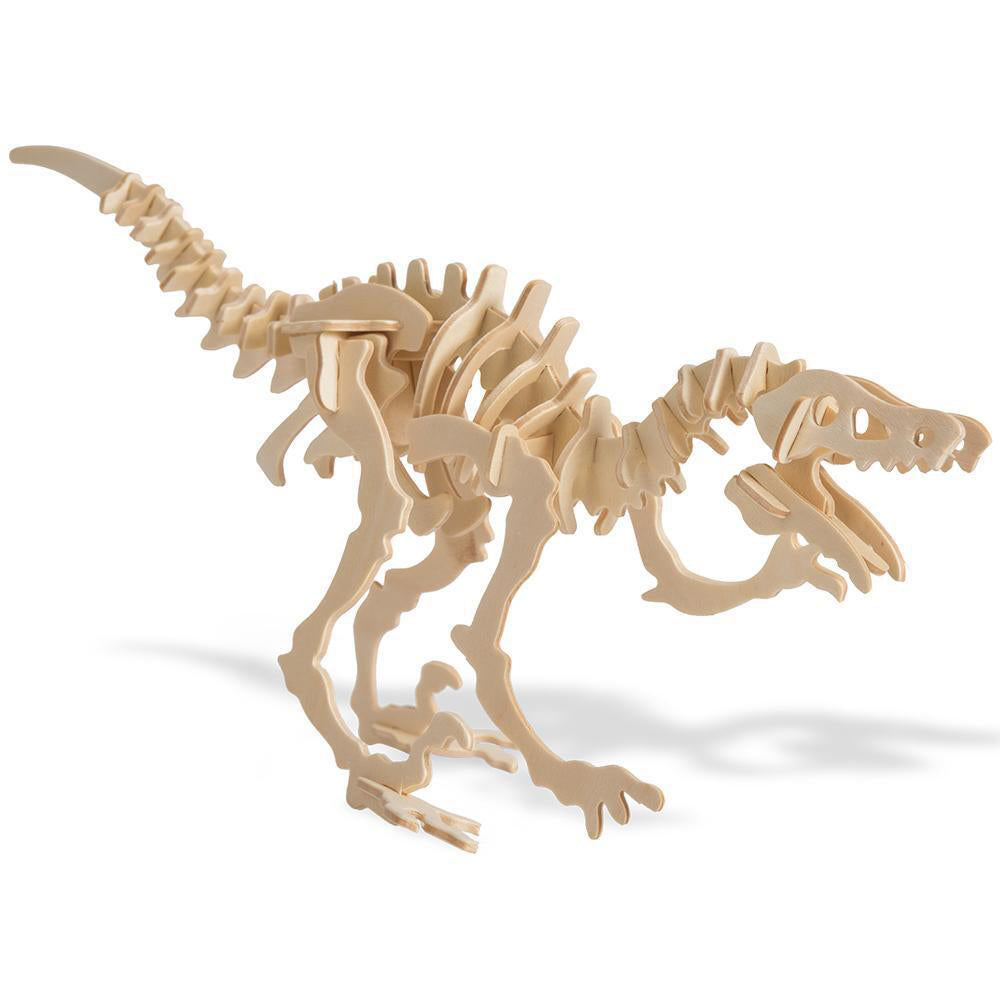 Heebie Jeebies Wood Velociraptor Kit Dinosaur Kids Building Toy 32cm Small 6y+