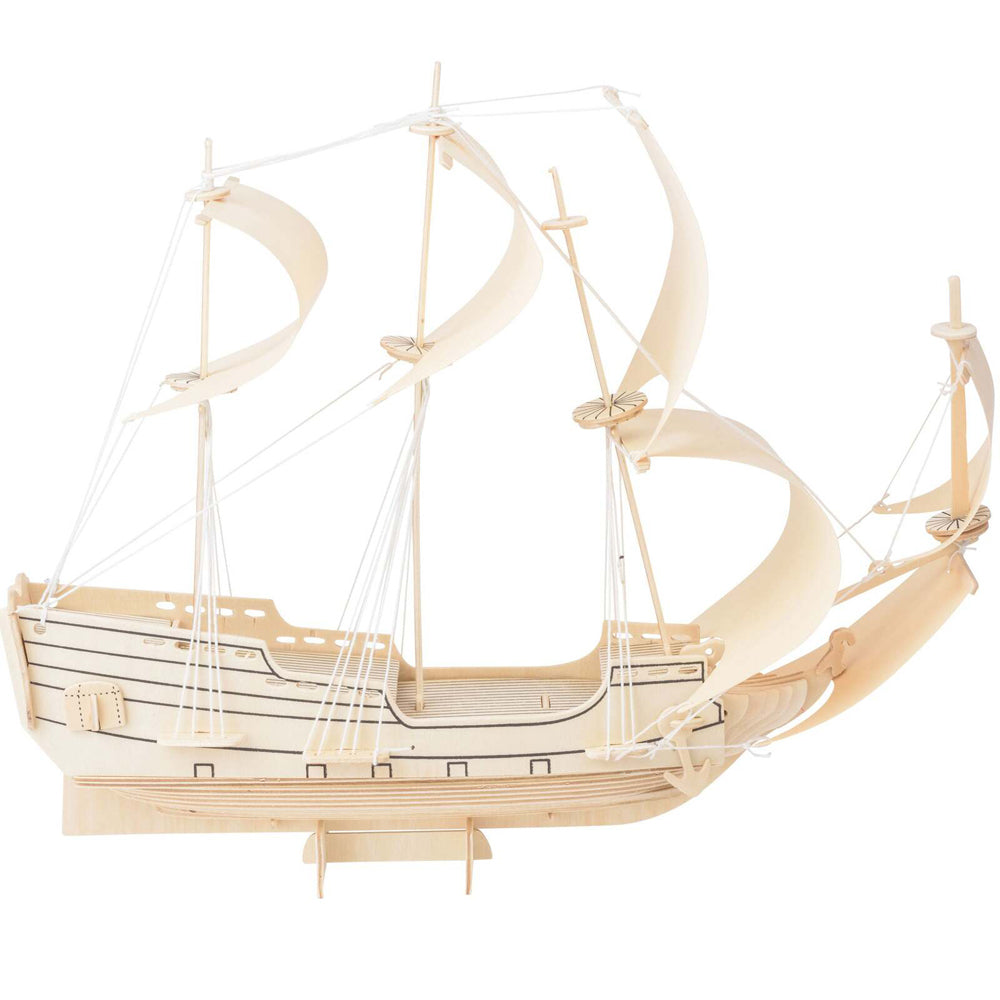 Heebie Jeebies HMS Endeavour Ship 3D Wooden Puzzle Kids Building Kit 8+ (128 Pieces) — image 2