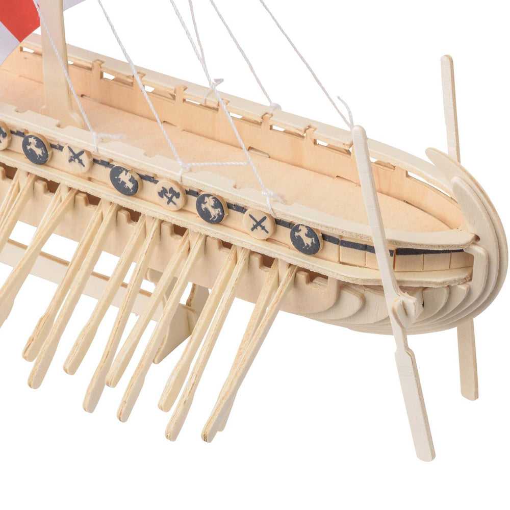 Heebie Jeebies Fearless Dragon Viking Ship 3D Wood Puzzle Building Kit 8+ (130 Pieces) — image 2