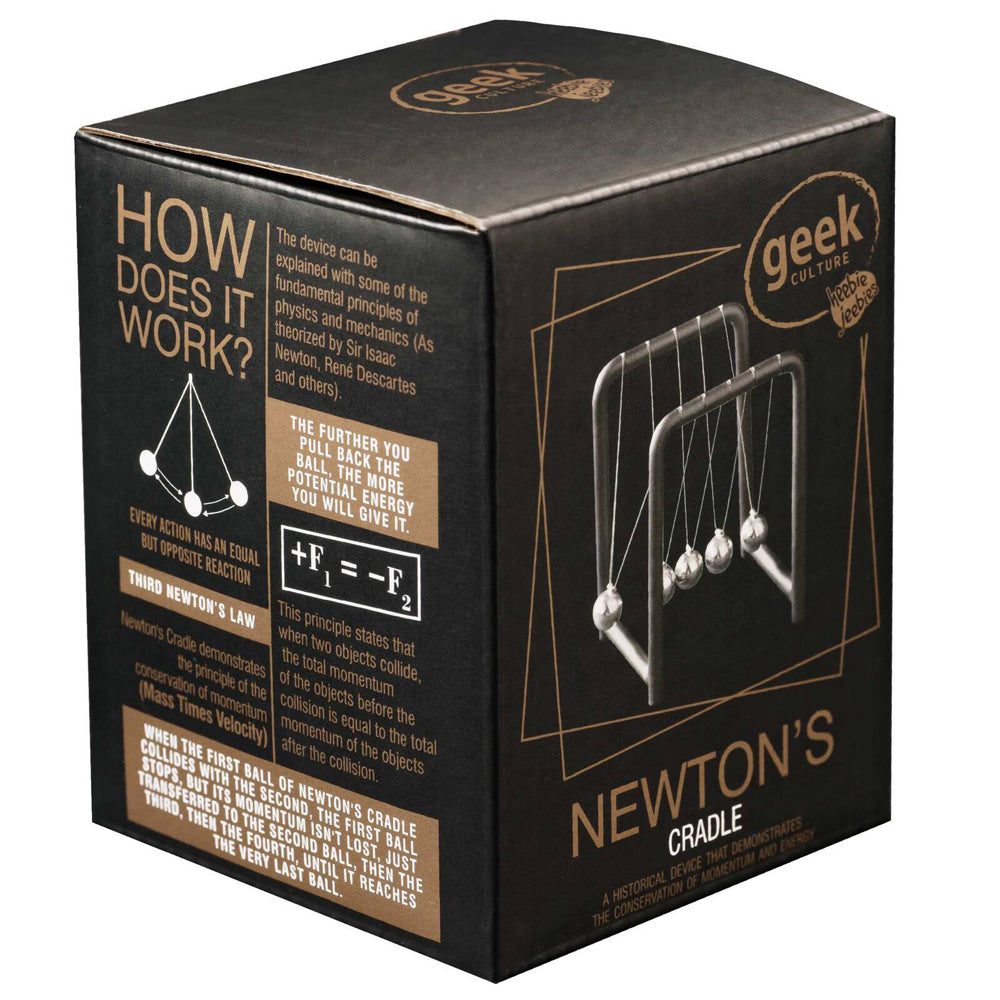 Geek Culture Newton's Cradle Balls Science Toy Home/Office Desk Accessory 9cm (2 Pack) — image 3