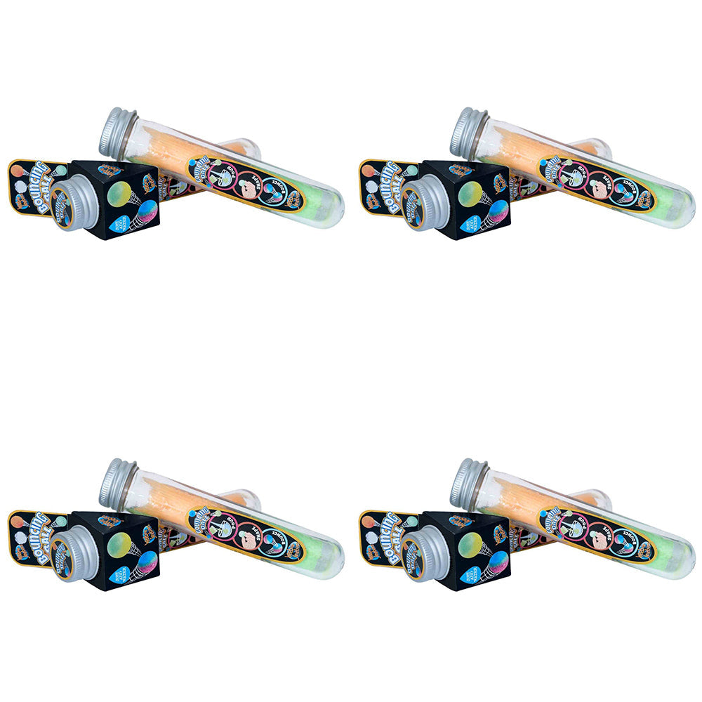 Heebie Jeebies Test Tube Bouncing Ball Kids/Children Science Toy Assort 8+ (4 Pack)