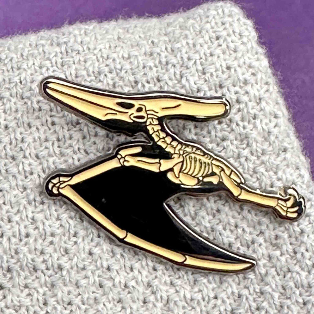 Geek Culture Dinosaur Skeleton Glow Enamel Pin Button Badge/Brooch Pteranodon — image 3