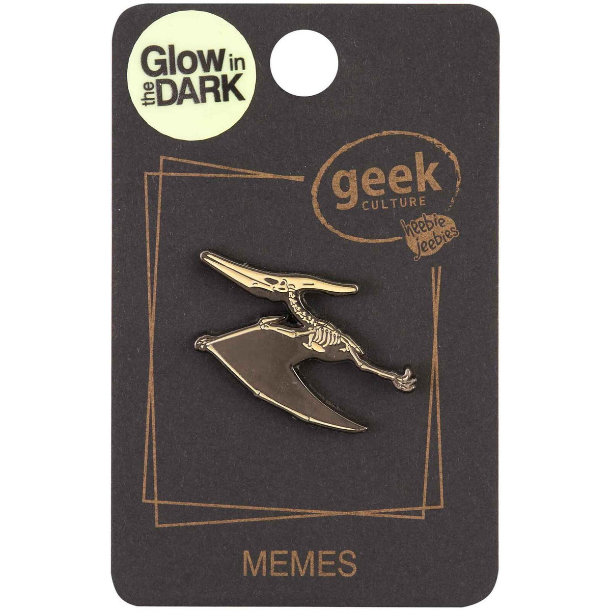Geek Culture Dinosaur Skeleton Glow Enamel Pin Button Badge/Brooch Pteranodon (3 Pack) — image 2