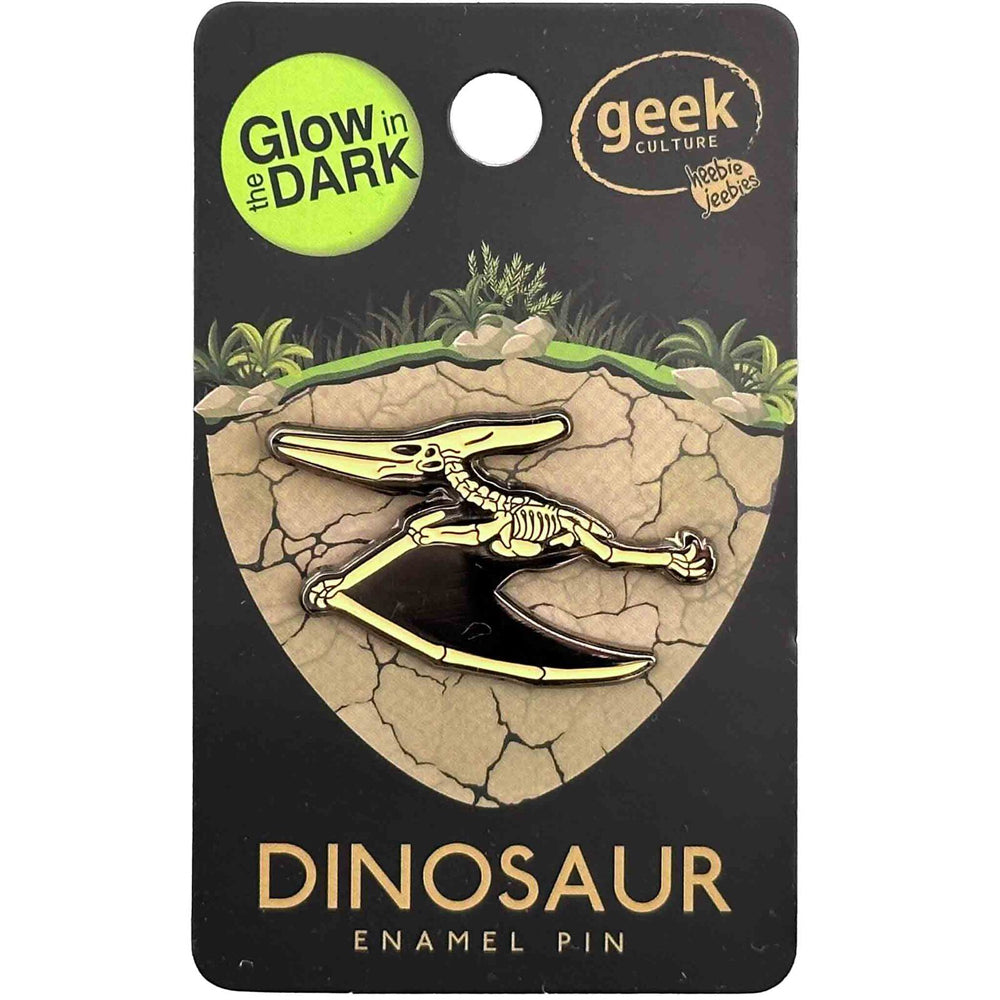 Geek Culture Dinosaur Skeleton Glow Enamel Pin Button Badge/Brooch Pteranodon