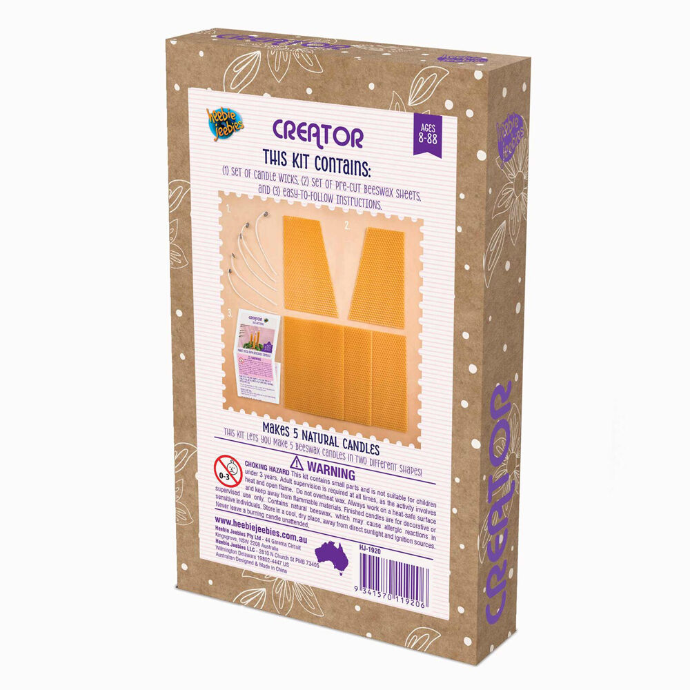 Heebie Jeebies Make Your Own Beeswax Candles DIY Candle Making Craft Kit 8y+ — image 3