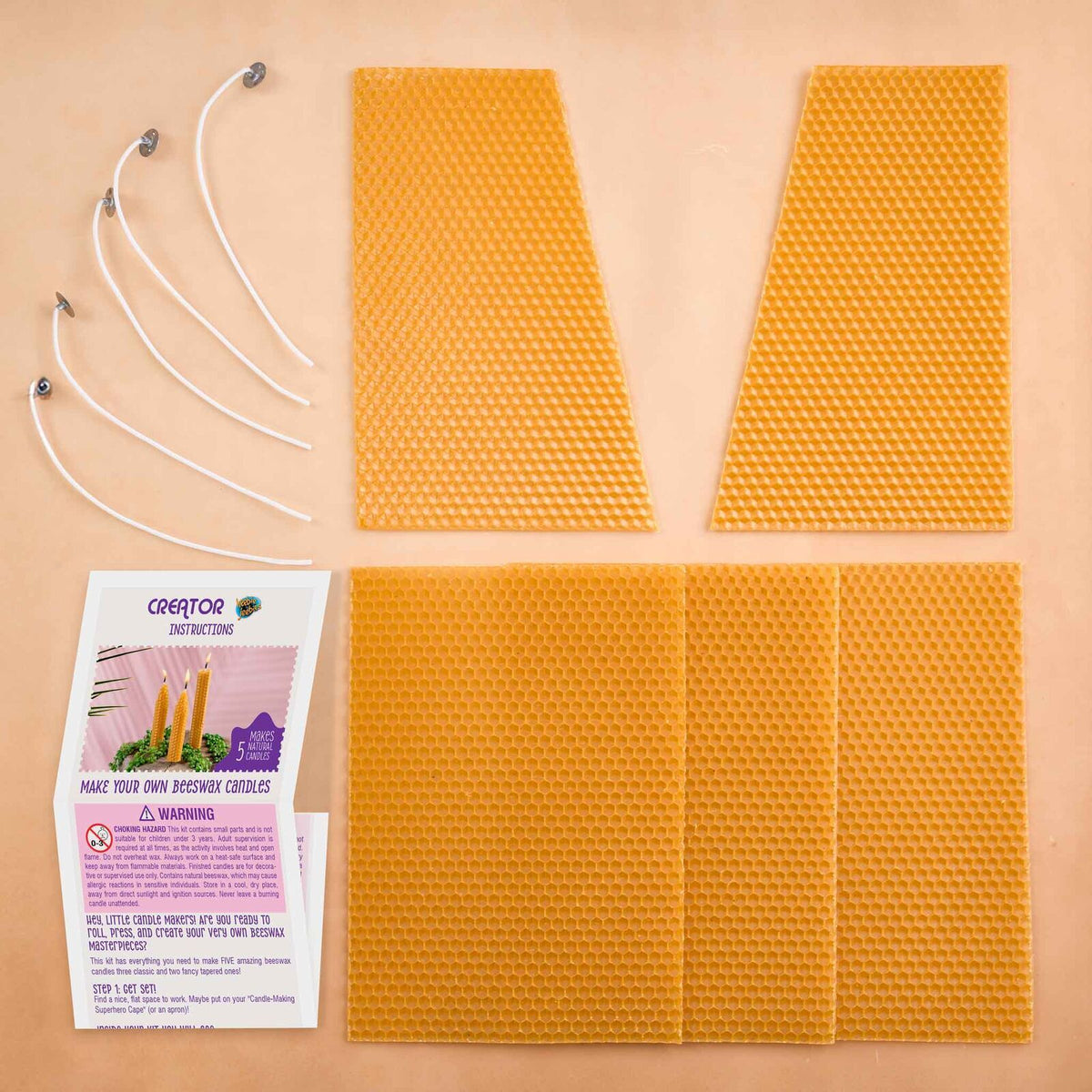 Heebie Jeebies Make Your Own Beeswax Candles DIY Candle Making Craft Kit 8y+ (2 Pack) — image 6