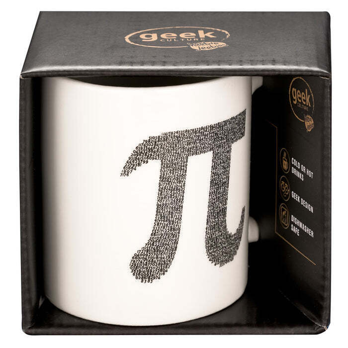 Geek Culture Pi Mug Coffee/Tea Latte Drinking Cup w/ Handle Round White 9.5cm (2 Pack)