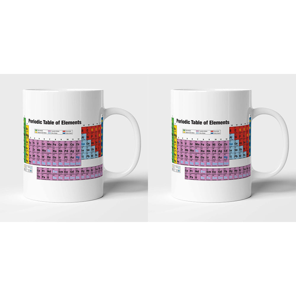 Geek Culture Periodic Table Coffee/Tea Drinking Mug w/Handle Drinkware 9.5cm (2 Pack)